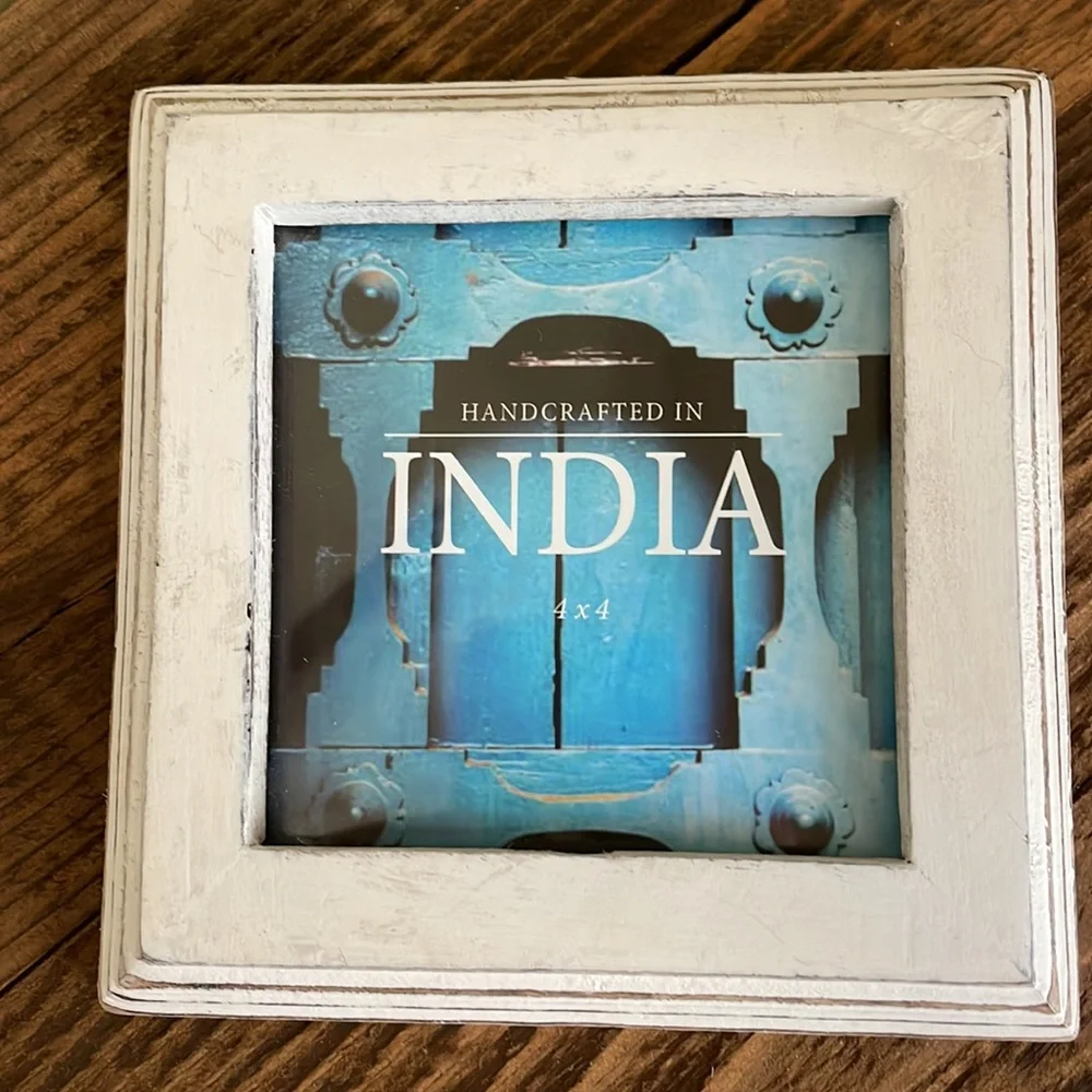 New Rustic White 4”X 4” desk frame, handcrafted in India